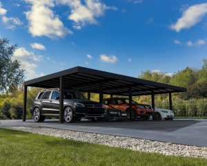 Canopia OSLO Carport i Metall Dubbel i Metall 6X12 m Svart