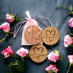 Glasunderlägg mamma + hjärta