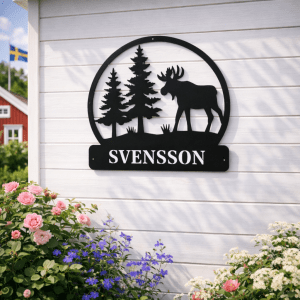 Älg i plåt - Valfri text