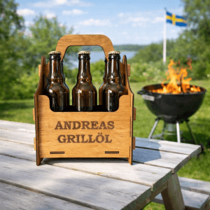 Öllåda 6-pack grillöl med namn