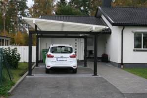 Carport Design 01 Stål svart vit