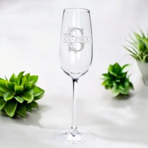 Champagneglas med gravyr - Monogram