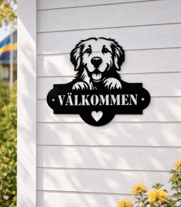 Golden Retriever i plåt - Valfri text