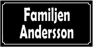 Familjeskylt med efternamn
