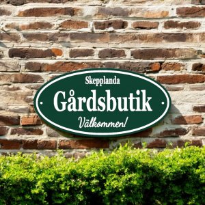 Gårdsskylt Oval - Grön