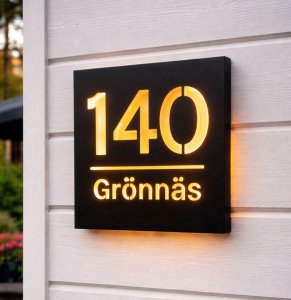 Husnummer & adress med LED belysning