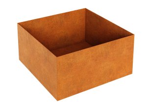 Kruka corten fyrkant 120x120 cm Höjd = 60 cm