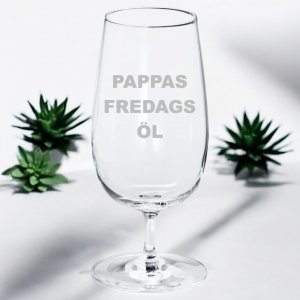Ölglas med gravyr - Valfri text
