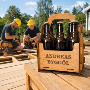 Öllåda 6-pack byggöl med namn