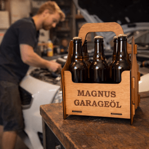Öllåda 6-pack garageöl med namn