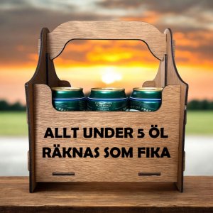 Öllåda 6-pack Allt under 5 öl räknas som fika