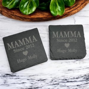 Skifferunderlägg med gravyr - MAMMA since