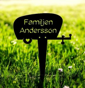 Trädgårdsskylt Husvagn