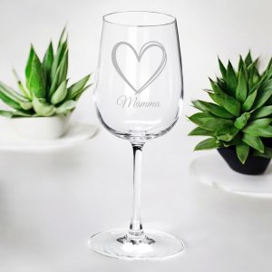 Vinglas med gravyr - Mamma