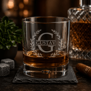 Whiskyglas med gravyr - Monogram