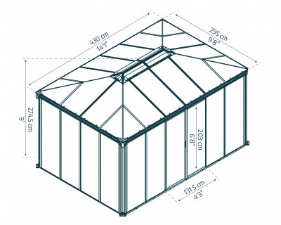 Växthus Ledro Aluminium Orangeri 12.7 m² - Canopia