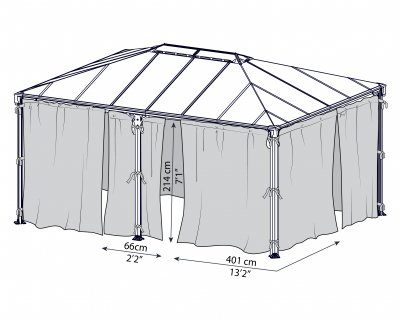 Myggnät För Milano 3 X 4 / Martinique 3.6 X 5 m Paviljong - Canopia