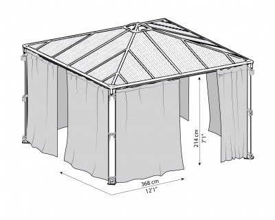 Gardinset För Paviljong 3 X 4 m - Canopia