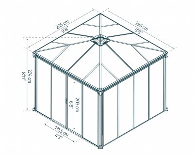 Växthus Ledro Aluminium Orangeri 8,7 m² - Canopia