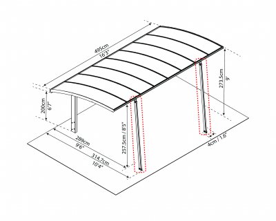 Arizona Breeze Carport i Metall 3 X 5 m SpecialFörpackning - Canopia