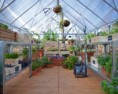 Växthus Balance i Polykarbonat 8,9 m² Silver - Canopia