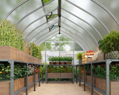 Växthus Bella i Polykarbonat 11,8 m² Silver - Canopia