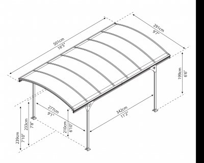 Vitoria Carport i Metall 3 X 5 m - Canopia