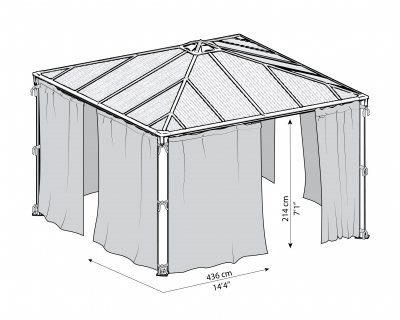 Myggnät För Palermo Paviljong 4,3 x 4,3 m - Canopia