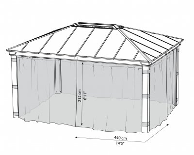 Myggnät För Dallas Paviljong 3,6 X 5 m - Canopia