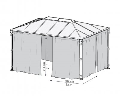 Gardinset För Martinique Paviljong 3 X 4 m - Canopia