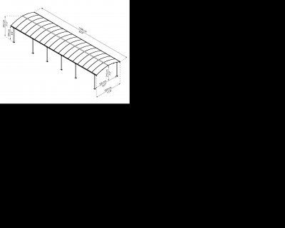Arcadia Dubbel Carport i Metall 3,6 X 13 m - Canopia