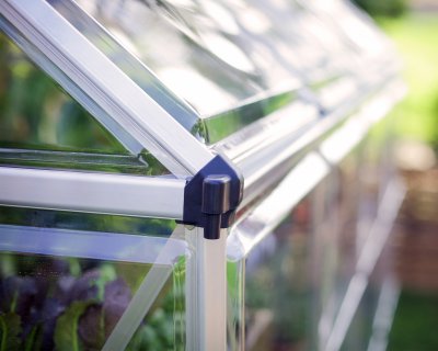 Växthus Harmony i Polykarbonat, Klart Som Glas 7,9 m² Silver - Canopia