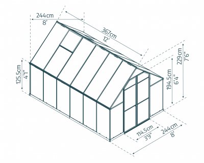Växthus Essence i Polykarbonat 9 m² Silver - Canopia