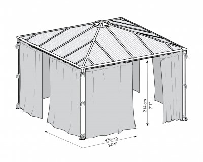 Gardinset För Palermo Paviljong 4.3 x 4.3 m - Canopia