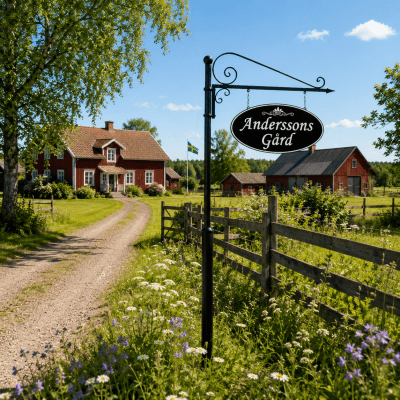 Smidesskylt med stolpe - Classic 1