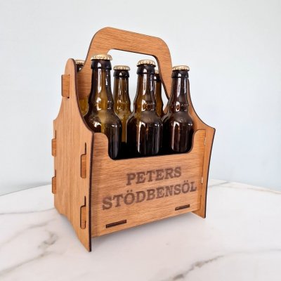Öllåda 6-pack stödbensöl med namn