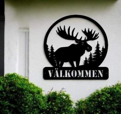 Älg i plåt 2 - Valfri text