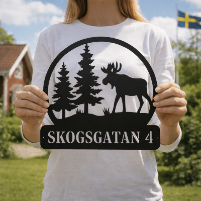 Älg i plåt - Valfri text