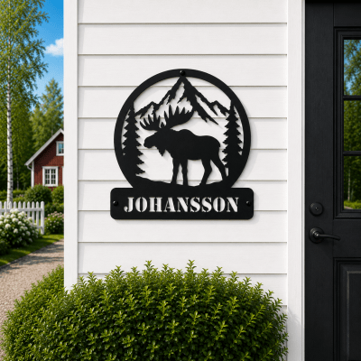 Älg i plåt – Vildmark - Skylt
