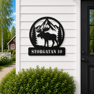 Älg i plåt – Vildmark - Skylt