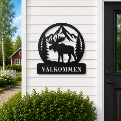 Älg i plåt – Vildmark - Skylt