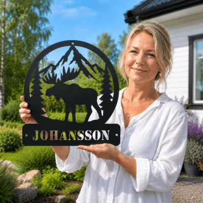 Älg i plåt – Vildmark - Skylt