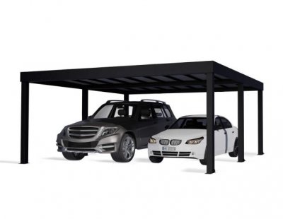 Canopia OSLO Carport i Metall Dubbel i Metall 6X6 m Svart