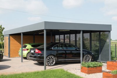 Carport Rak 02A stål + förråd