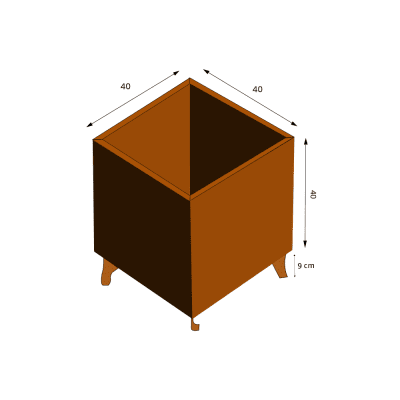 Cortenkruka fyrkant 40x40x40 cm - Med mönster