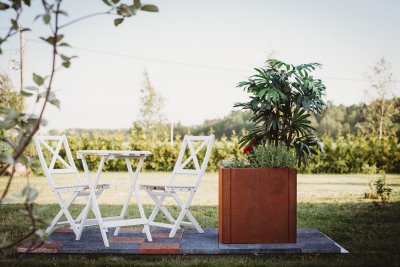 Cortenkruka fyrkant 80x80x80 cm