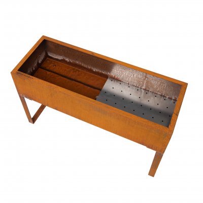 Cortenkruka rektangel 101 x 37 x 23 cm