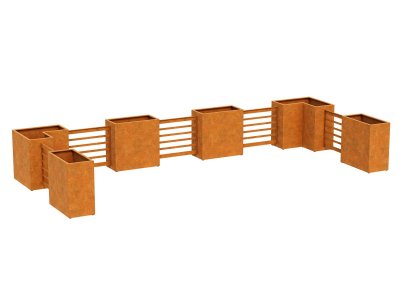 Cortenstaket 120x100 cm - Byggsystem