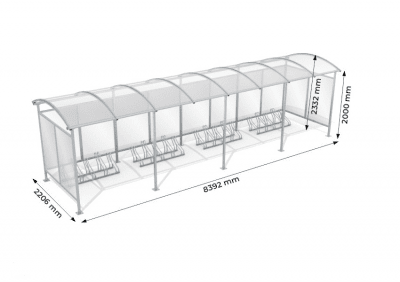 Cykelgarage 20 platser - Sidoväggar
