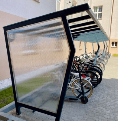 Cykelgarage 30 platser - Sidoväggar - Cykelställ - Desgin 30